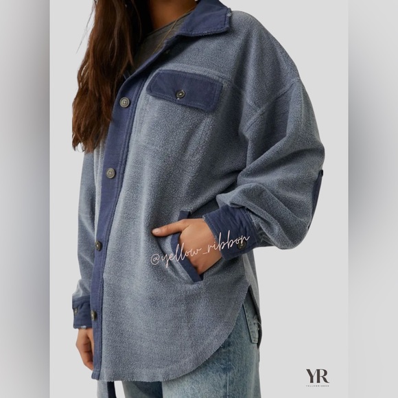 🆕 FREE PEOPLE Ruby Shacket | Navy - Picture 3 of 5